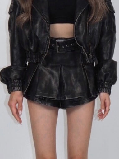 PU Leather mini Skirt