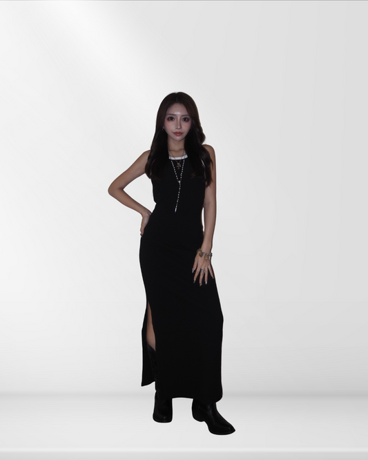 BACK OPEN スリットワンピース