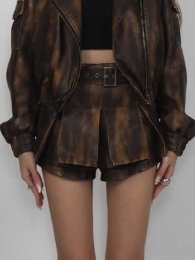 PU Leather mini Skirt