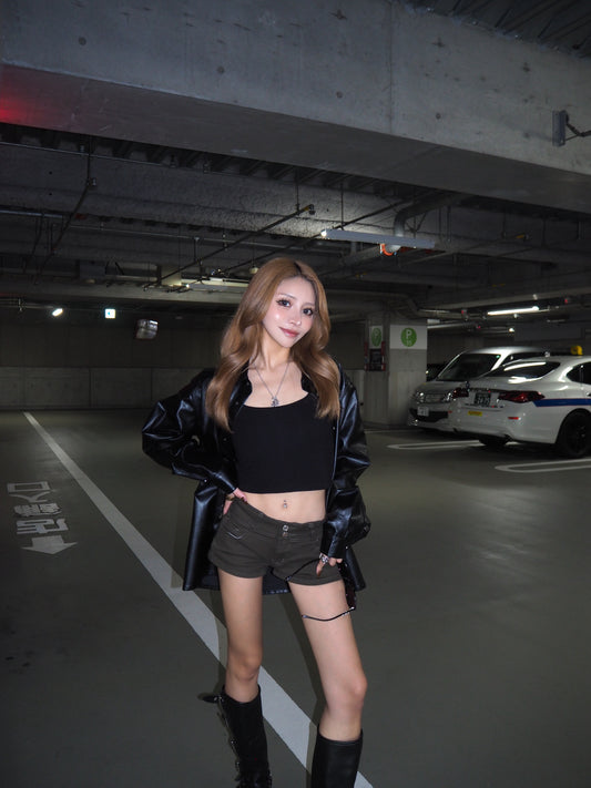 PU Leather Shirt Jacket