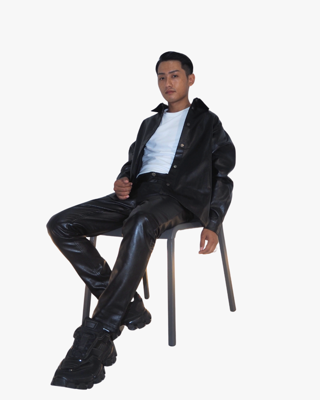 PU Leather Shirt Jacket