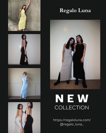 BACK OPEN スリットラメワンピース