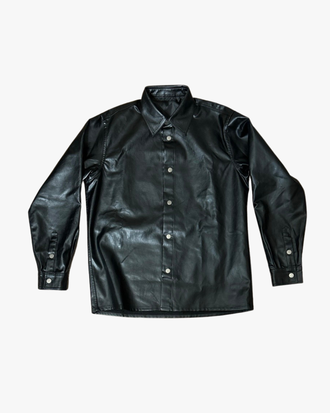 PU Leather Shirt Jacket