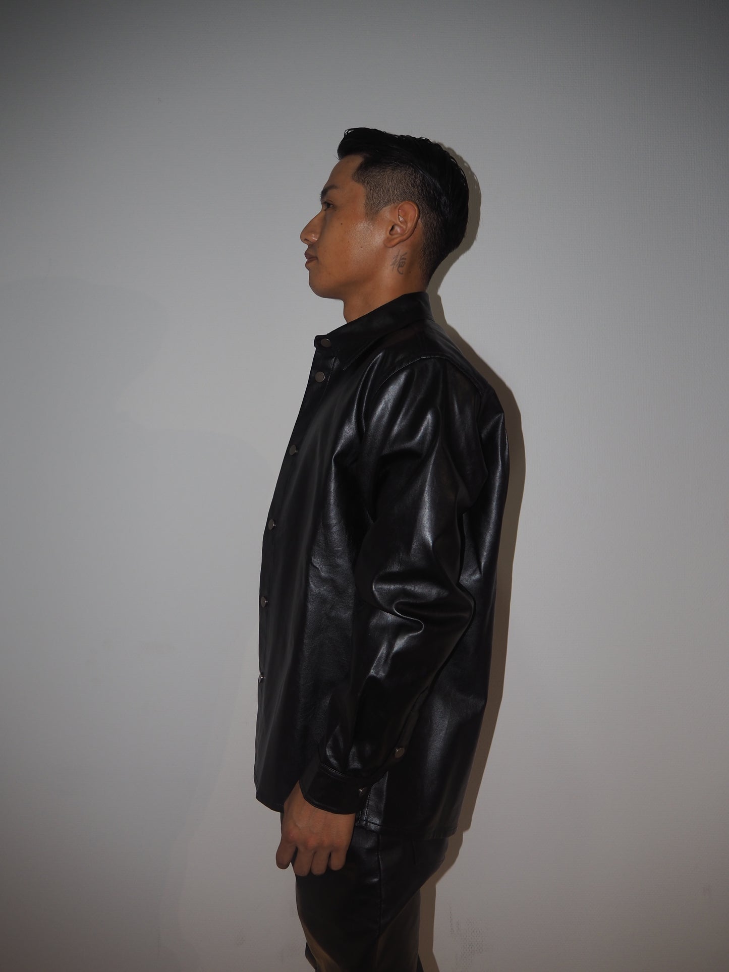PU Leather Shirt Jacket