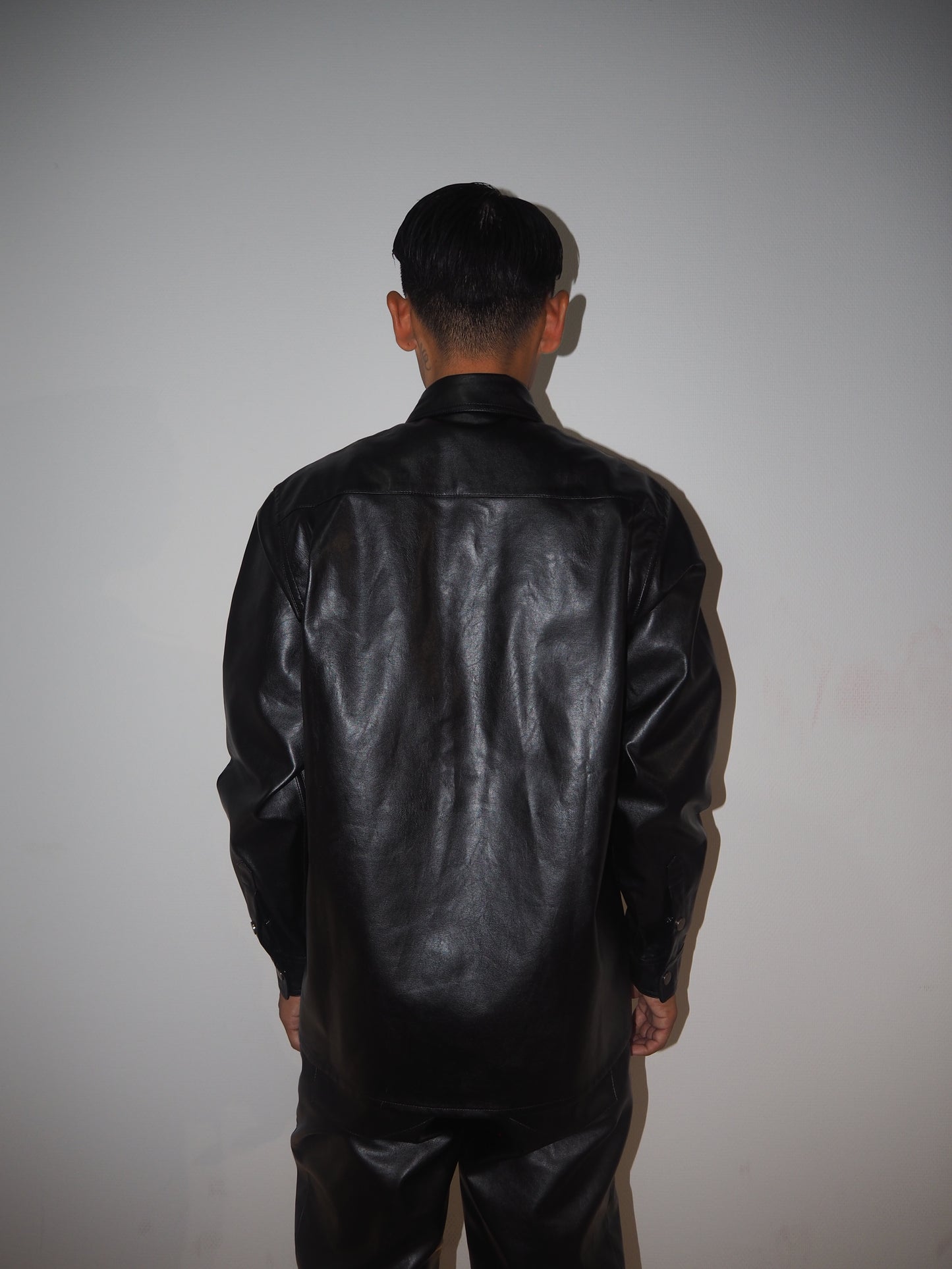 PU Leather Shirt Jacket