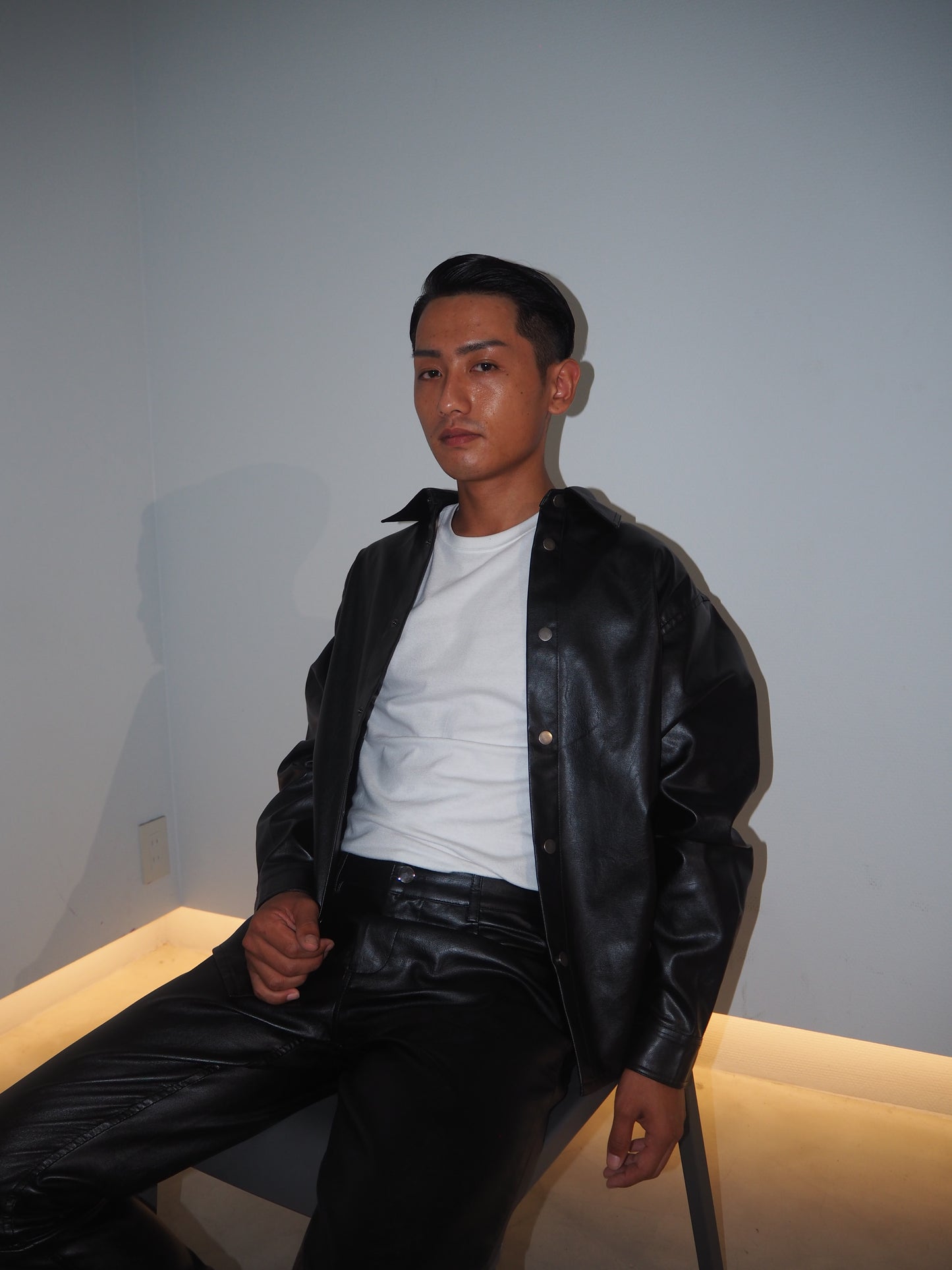 PU Leather Shirt Jacket